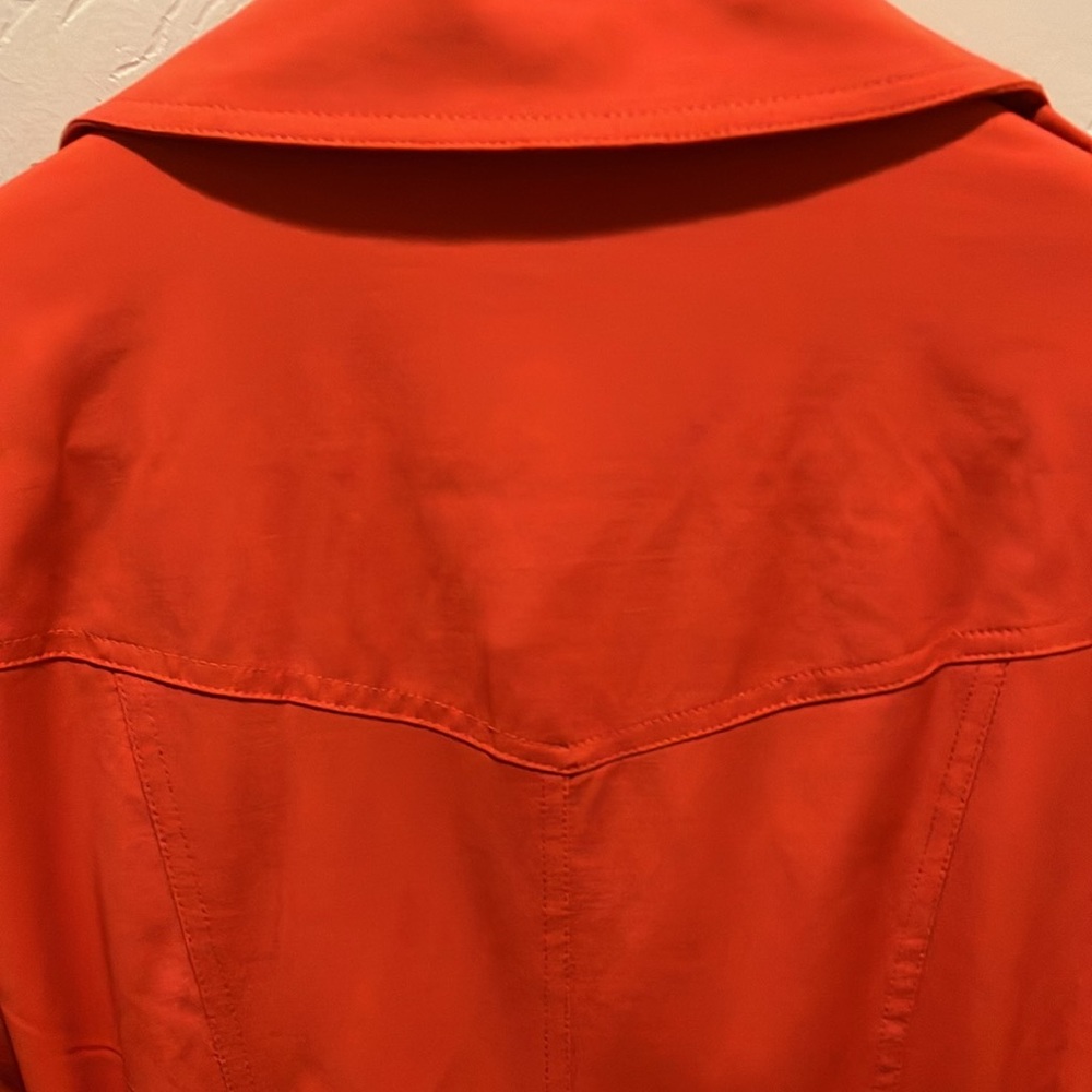NWOT Worthington M/L Rain/Trench Coat Orange/Tan Satin Lined Nice - Picture 6 of 8